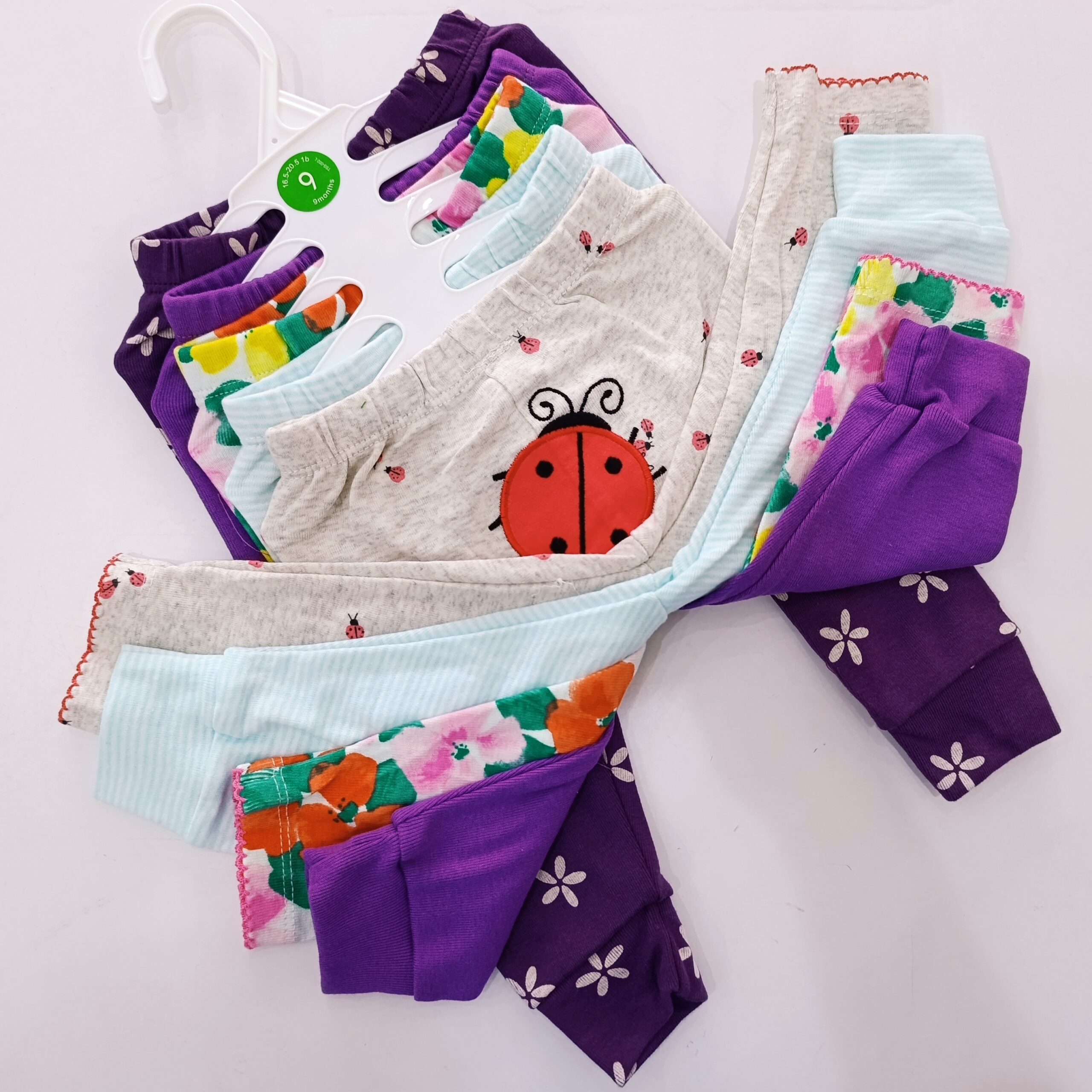 Multicolor Cotton Baby Girl Pants 5 Pack - Image 5
