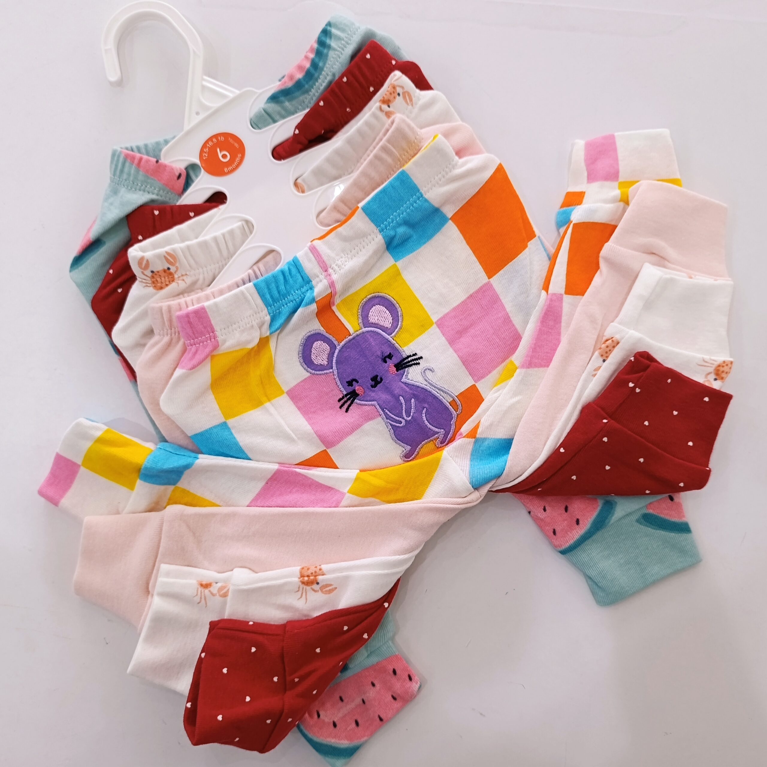Multicolor Cotton Baby Girl Pants 5 Pack - Image 2