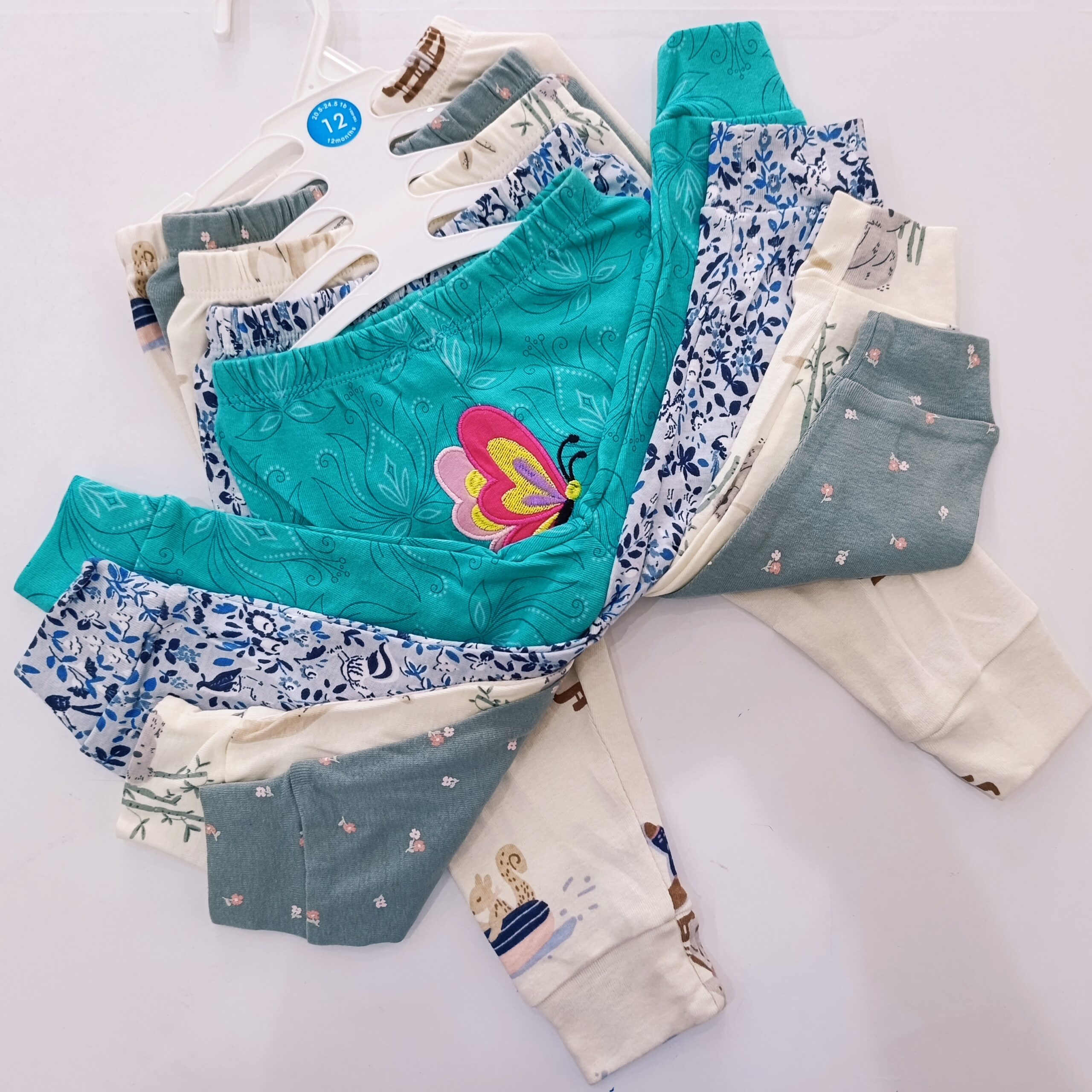 Multicolor Cotton Baby Girl Pants 5 Pack - Image 3