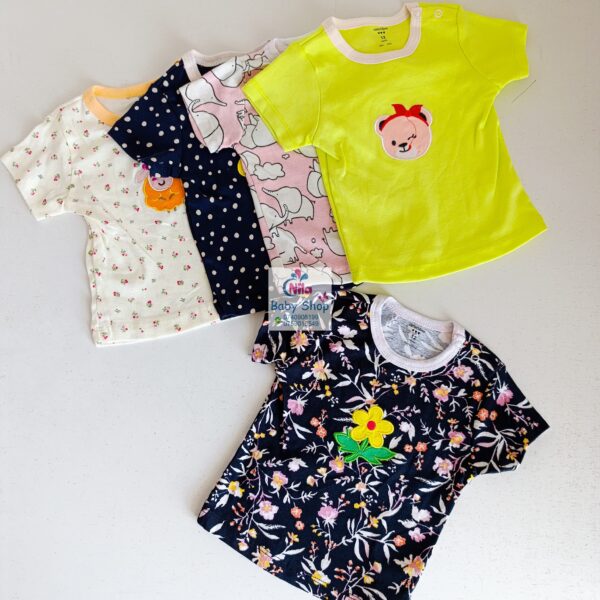 5Pcs Newborn Baby Girl Short Sleeve Animated T-Shirts - Image 6