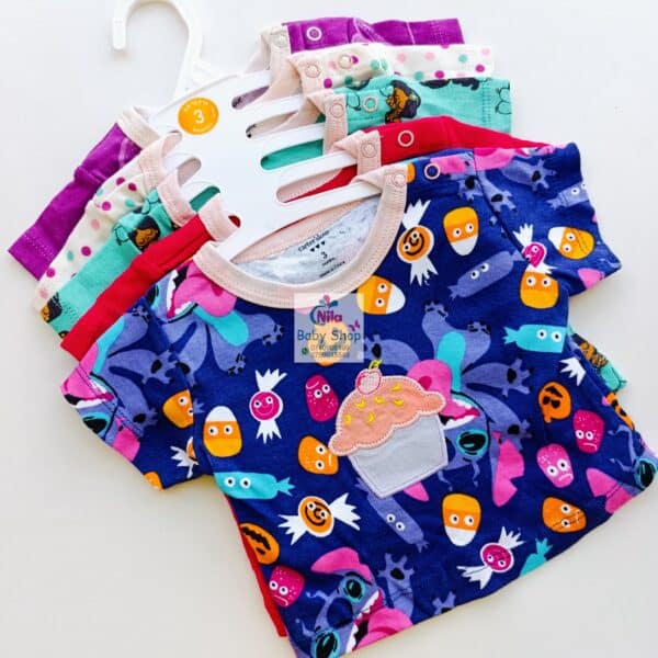 5Pcs Newborn Baby Girl Short Sleeve Animated T-Shirts - Image 11