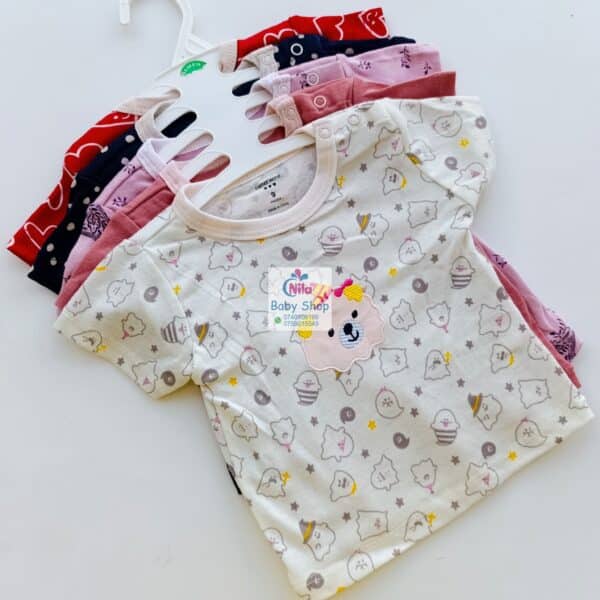 5Pcs Newborn Baby Girl Short Sleeve Animated T-Shirts - Image 10