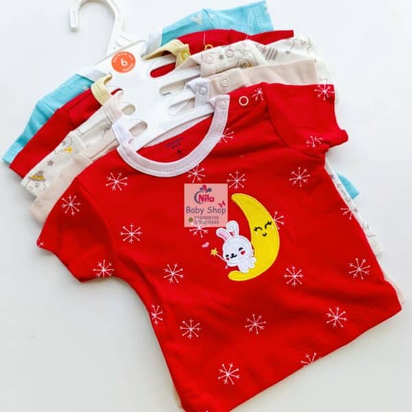 5Pcs Newborn Baby Girl Short Sleeve Animated T-Shirts - Image 6