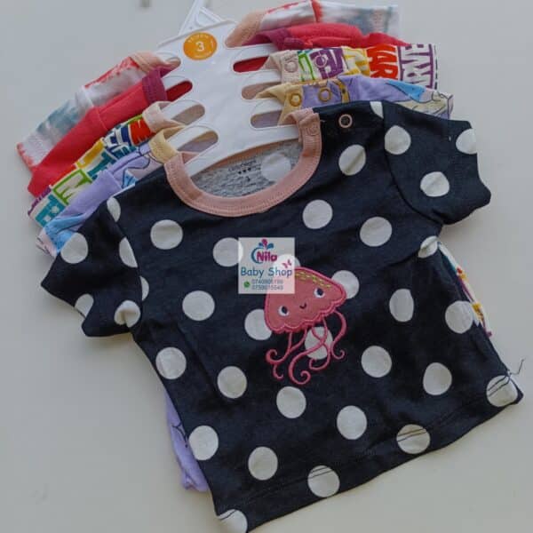 5Pcs Newborn Baby Girl Short Sleeve Animated T-Shirts - Image 5