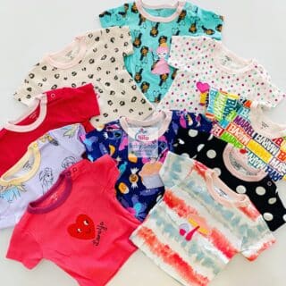 5Pcs Newborn Baby Girl Short Sleeve Animated T-Shirts