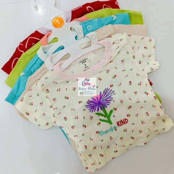 5Pcs Newborn Baby Girl Short Sleeve Animated T-Shirts - Image 4