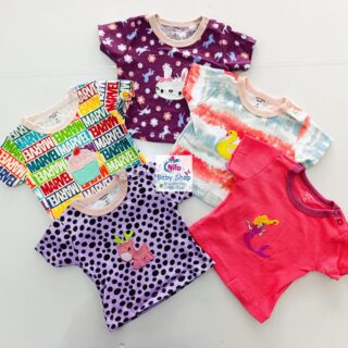 5Pcs Newborn Baby Girl Short Sleeve Animated T-Shirts