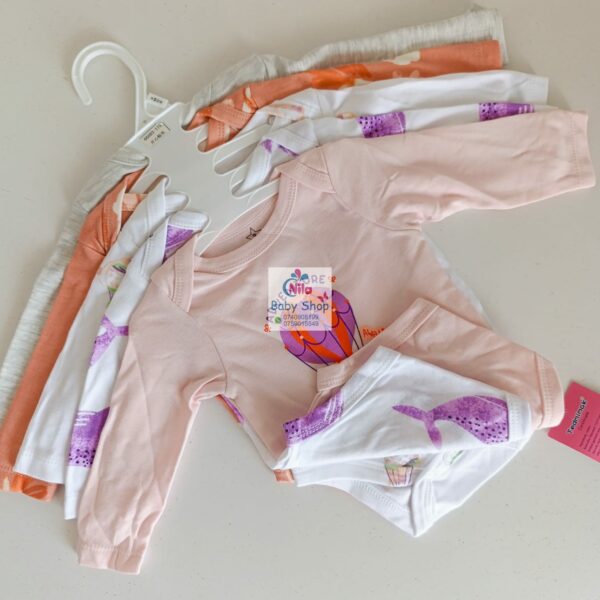 5 Pcs High Quality Newborn Baby Girl Long Sleeve Onesies - Image 3