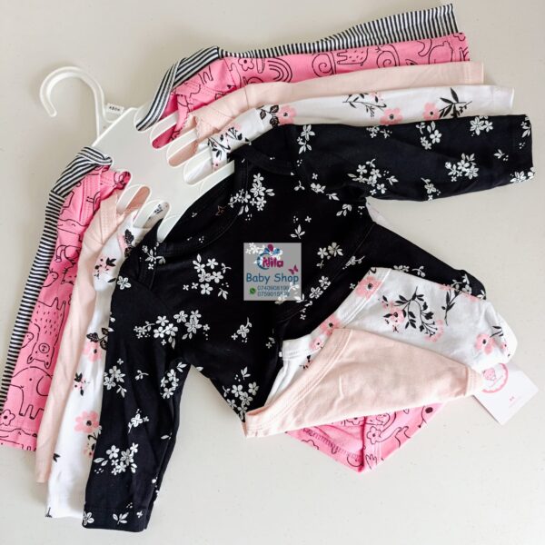 5 Pcs High Quality Newborn Baby Girl Long Sleeve Onesies - Image 3