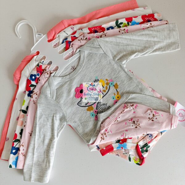 5 Pcs High Quality Newborn Baby Girl Long Sleeve Onesies