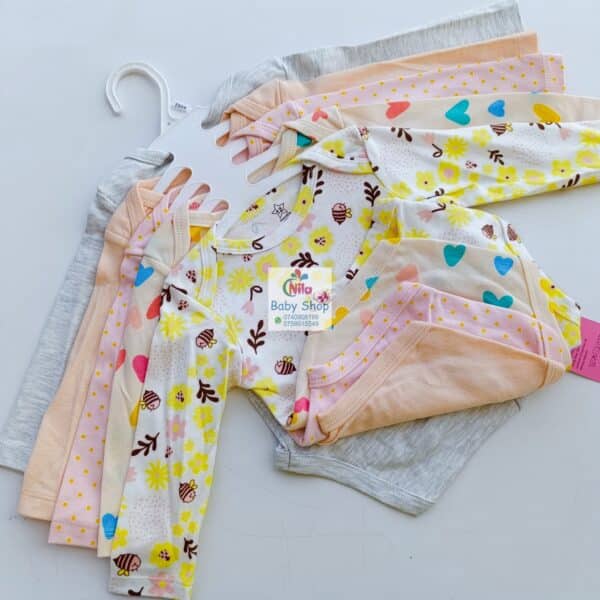 5 Pcs High Quality Newborn Baby Girl Long Sleeve Onesies - Image 7