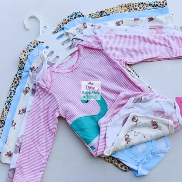 5 Pcs High Quality Newborn Baby Girl Long Sleeve Onesies - Image 6