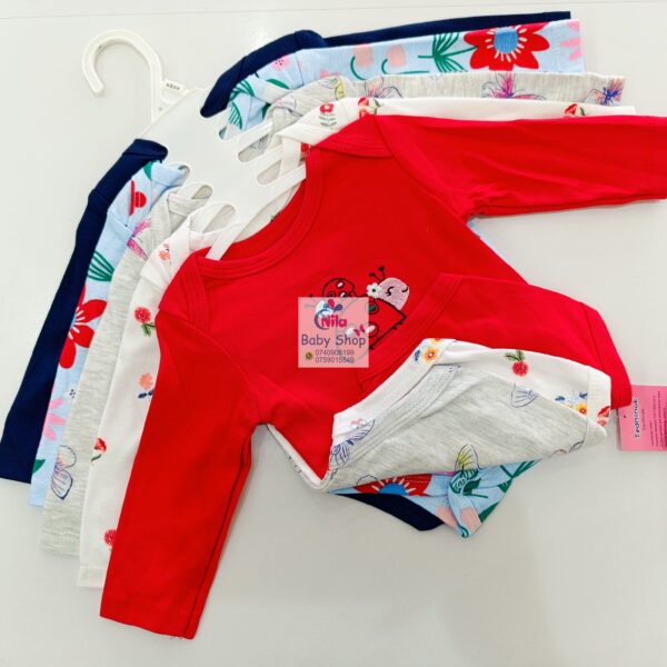 5 Pcs High Quality Newborn Baby Girl Long Sleeve Onesies - Image 8