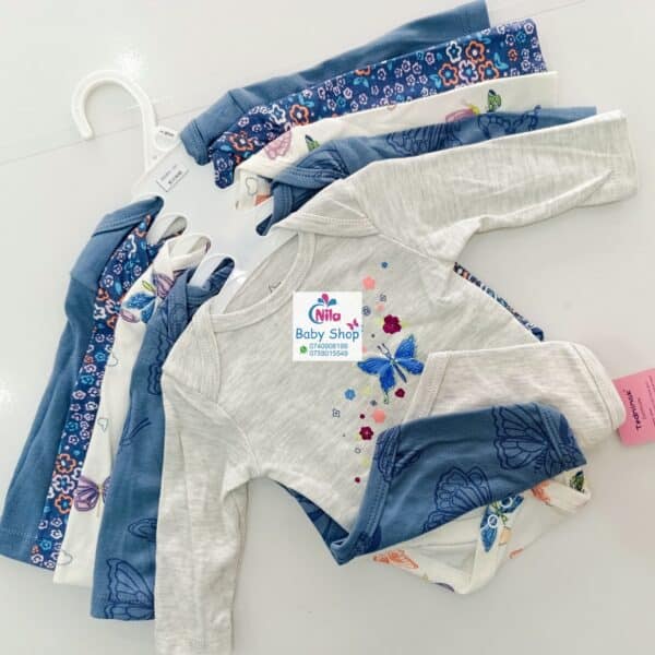 5 Pcs High Quality Newborn Baby Girl Long Sleeve Onesies - Image 3