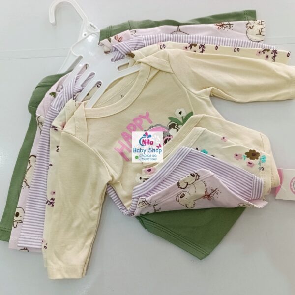 5 Pcs High Quality Newborn Baby Girl Long Sleeve Onesies - Image 2