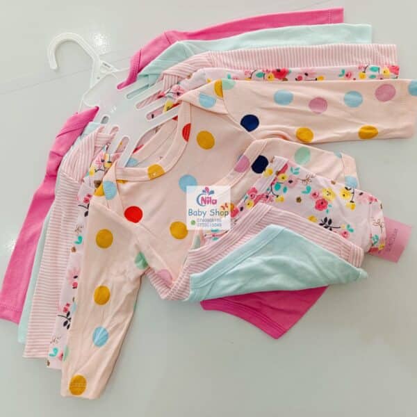 5 Pcs High Quality Newborn Baby Girl Long Sleeve Onesies - Image 5