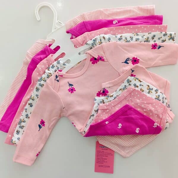 5 Pcs High Quality Newborn Baby Girl Long Sleeve Onesies - Image 5