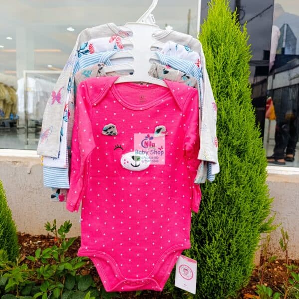 5 Pcs High Quality Newborn Baby Girl Long Sleeve Onesies - Image 4
