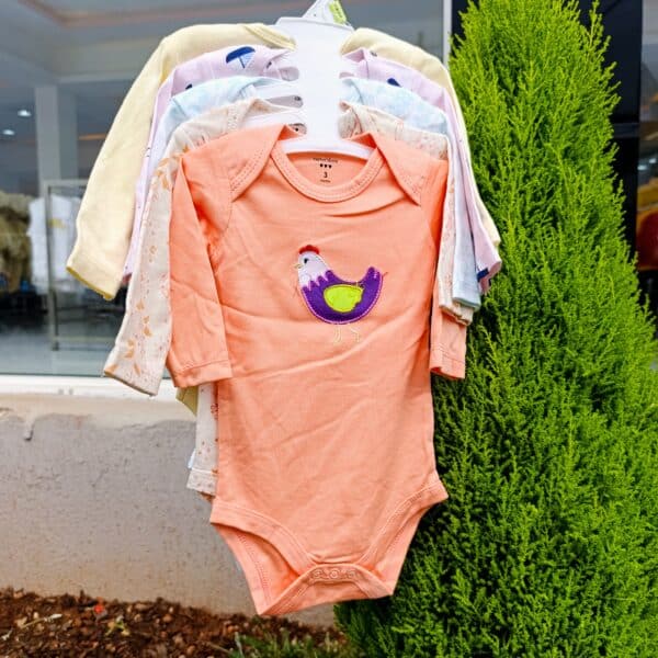 5 Pcs High Quality Newborn Baby Girl Long Sleeve Onesies - Image 2