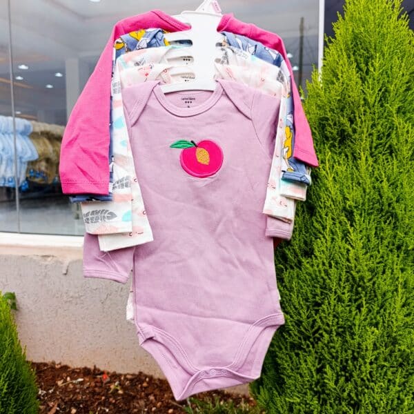 5 Pcs High Quality Newborn Baby Girl Long Sleeve Onesies - Image 5