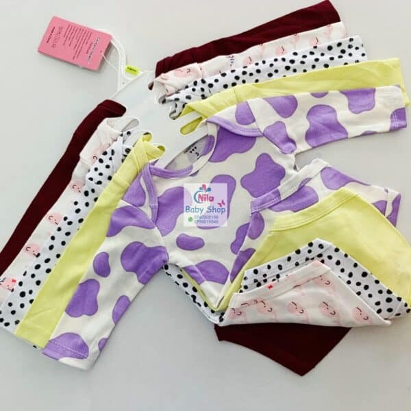 5 Pcs High Quality Newborn Baby Girl Long Sleeve Onesies - Image 13