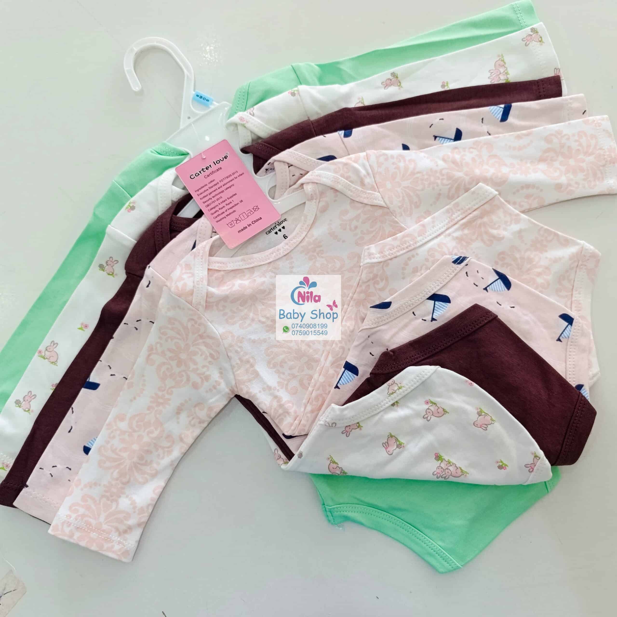 5 Pcs High Quality Newborn Baby Girl Long Sleeve Onesies - Image 12
