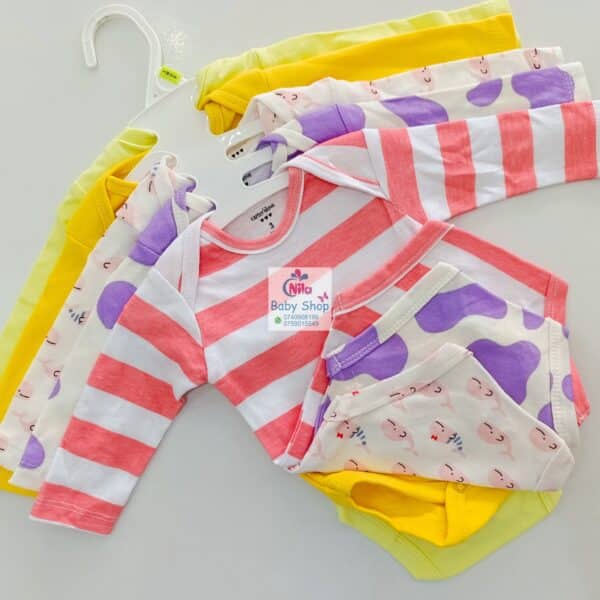 5 Pcs High Quality Newborn Baby Girl Long Sleeve Onesies - Image 10