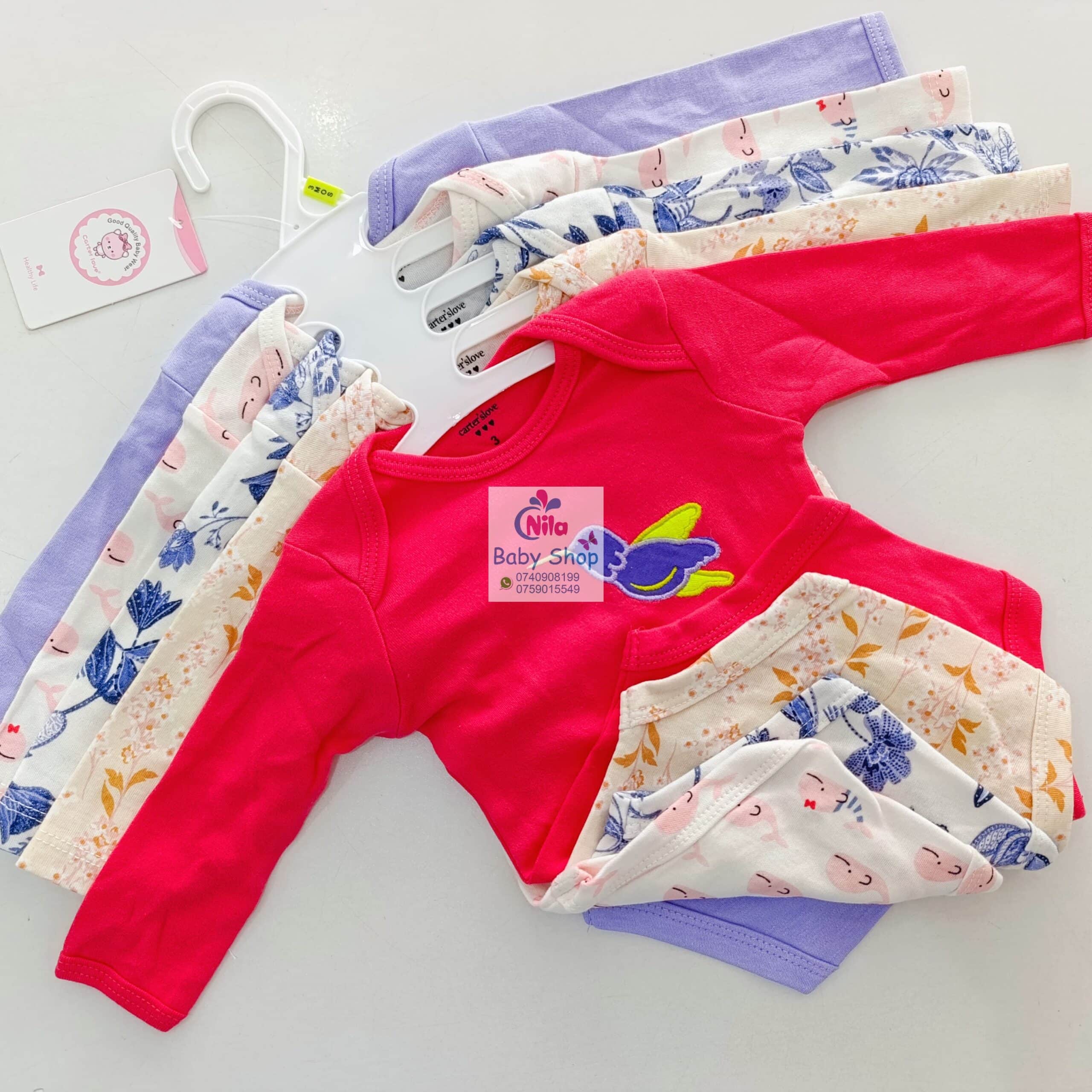 5 Pcs High Quality Newborn Baby Girl Long Sleeve Onesies - Image 6