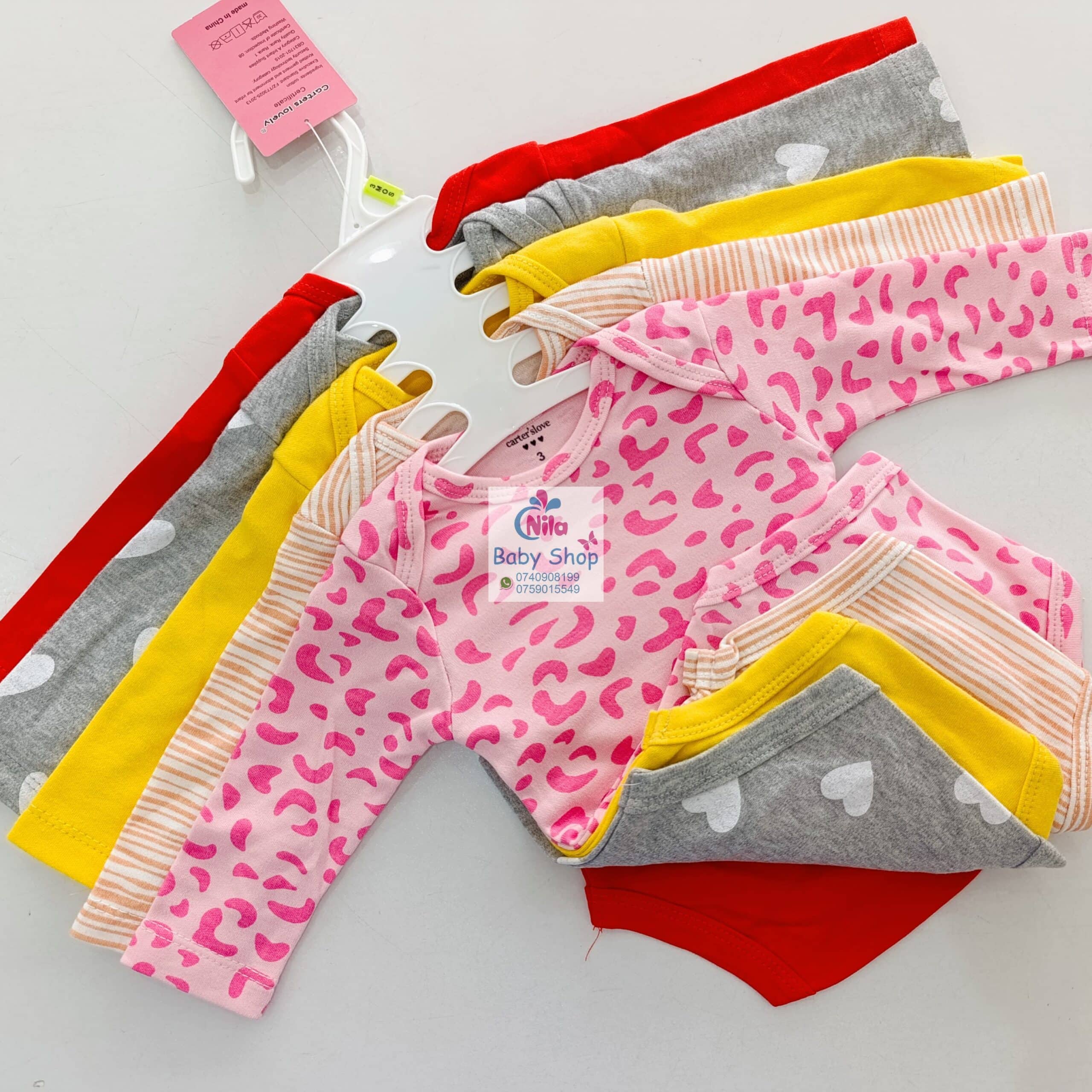 5 Pcs High Quality Newborn Baby Girl Long Sleeve Onesies - Image 4