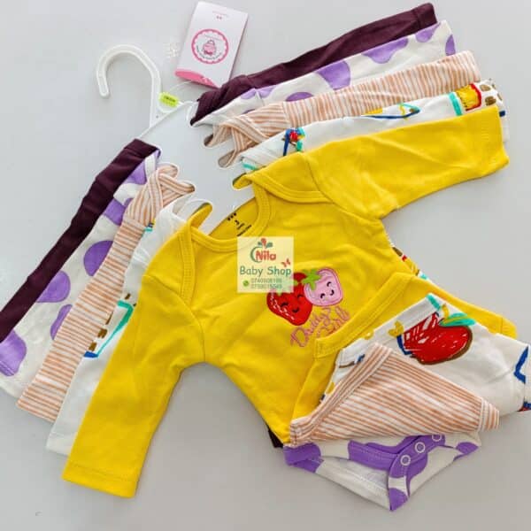 5 Pcs High Quality Newborn Baby Girl Long Sleeve Onesies - Image 2