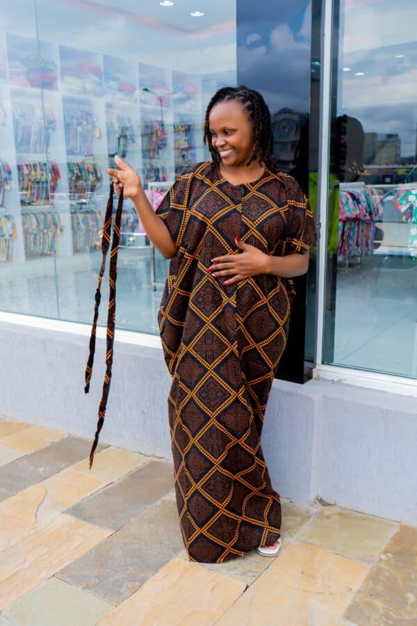 African Swahili Maxi Dera Free Size Maternity Dress - Image 11