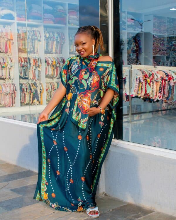 African Swahili Maxi Dera Free Size Maternity Dress - Image 5