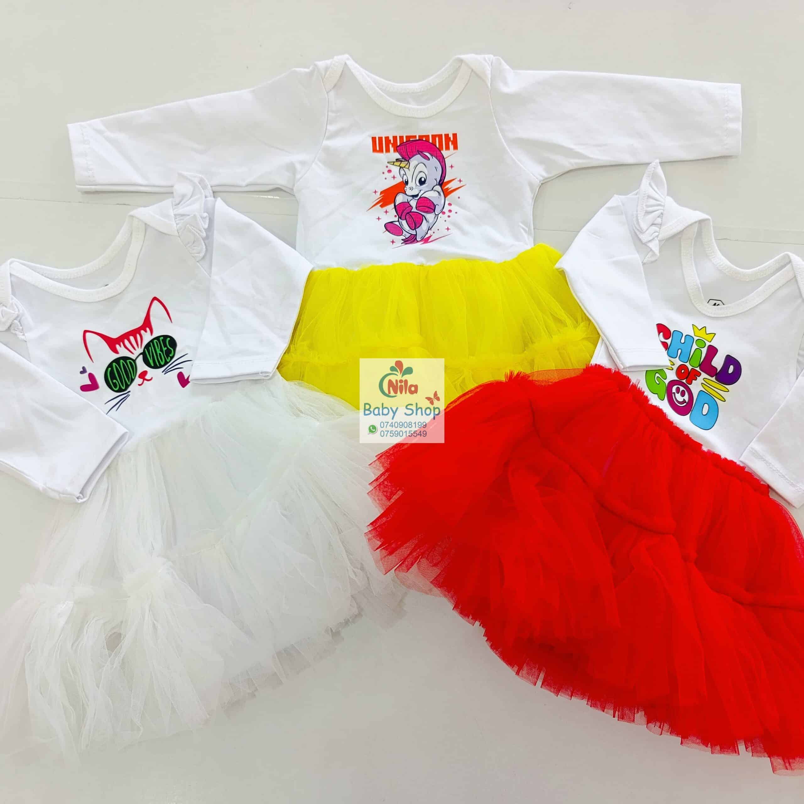 Baby Girls Branded Onesie-Tutu Style Outfit