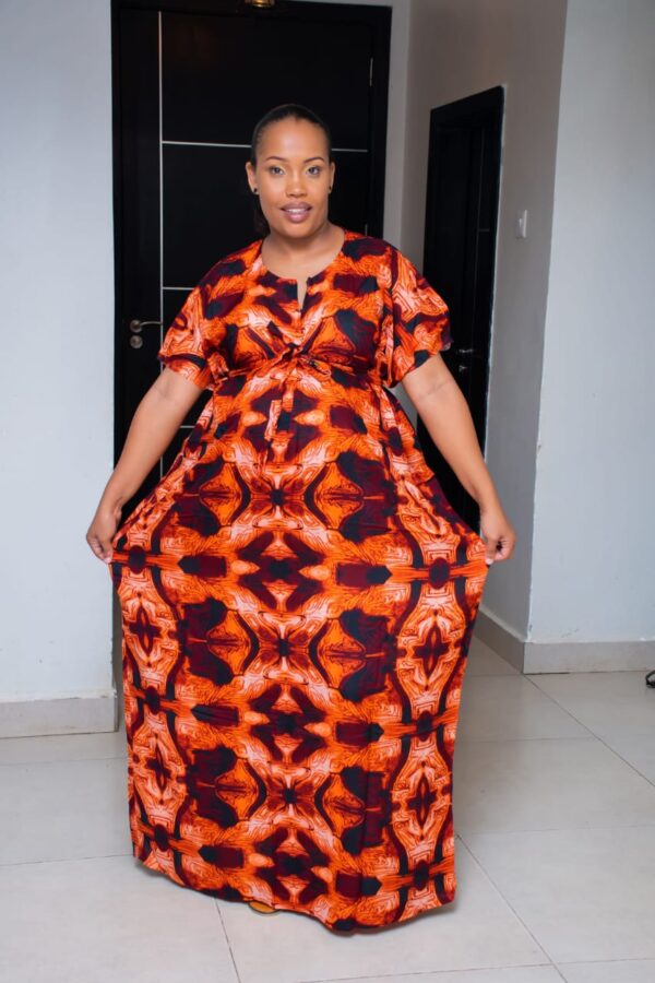 African Swahili Maxi Dera Free Size Maternity Dress - Image 2