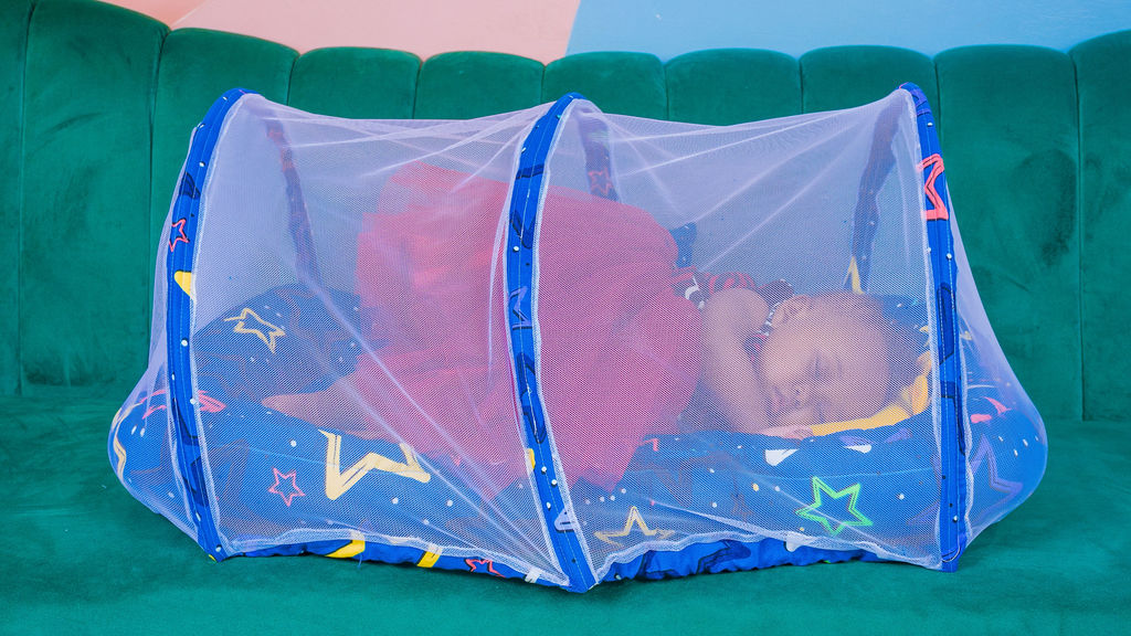 Portable Infant Bed with Mosquito Net - Certified, Chemical-Free Baby Bed