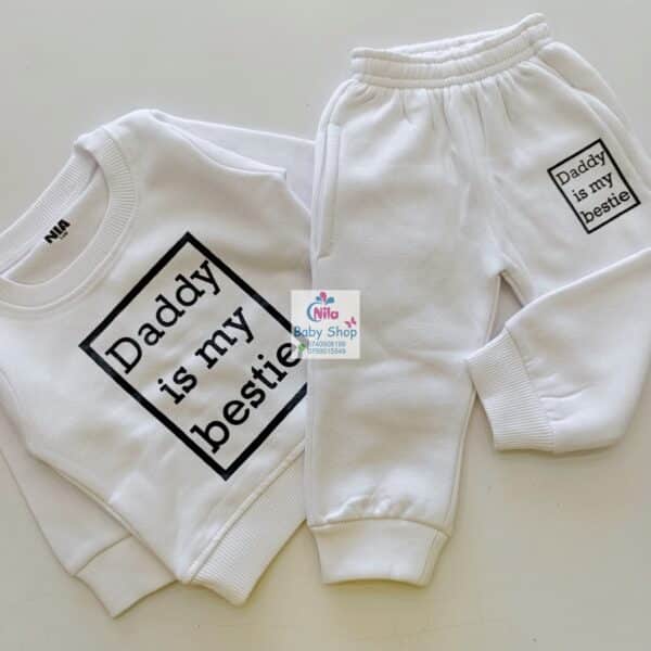 Kids' Letter Print Trendy Round Neck Long Sleeve Pullover Top & Pants Set - Image 6