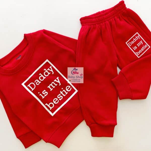 Kids Trendy Crewneck 2 Piece Letter Print Outfit Sweatshirts Tops + Pants Set - Image 2