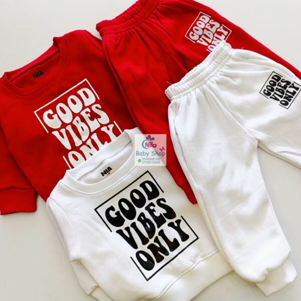 Kids Trendy Crewneck 2 Piece Letter Print Outfit Sweatshirts Tops + Pants Set - Image 5