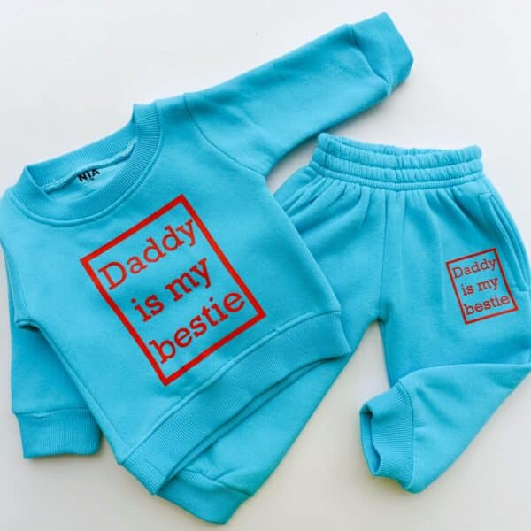 Kids' Letter Print Trendy Round Neck Long Sleeve Pullover Top & Pants Set - Image 4