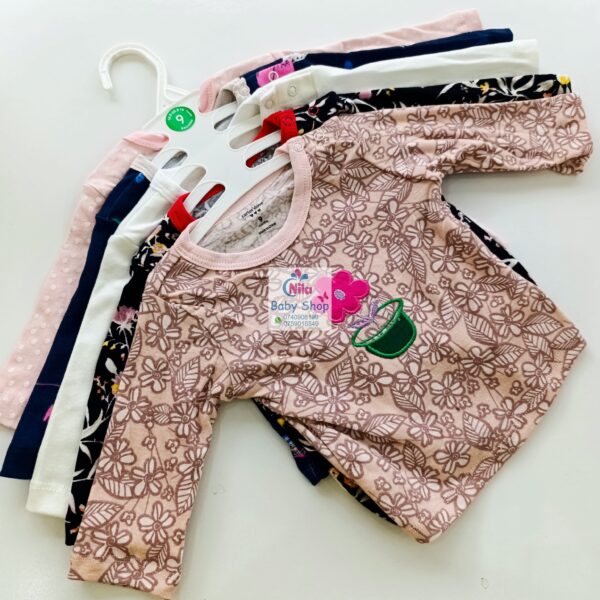 Carters 5 Pack Multicolored Girls Long Sleeved Cotton T-shirts - Image 9