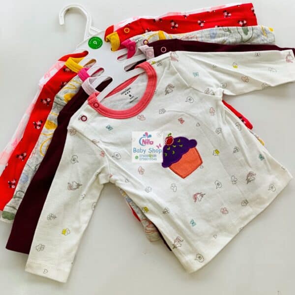 Carters 5 Pack Multicolored Girls Long Sleeved Cotton T-shirts - Image 6