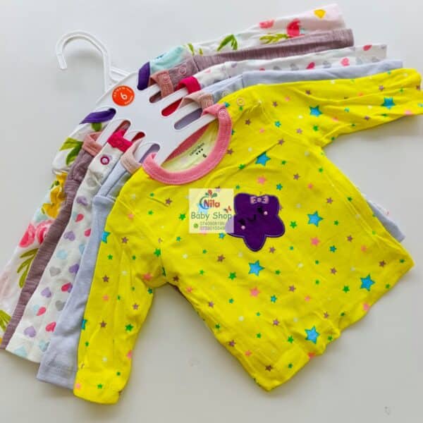 Carters 5 Pack Multicolored Girls Long Sleeved Cotton T-shirts - Image 4