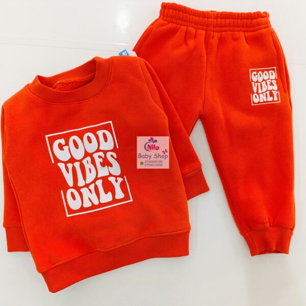 Kids Letter Print Long Sleeve Pullover Round Neck Top + Solid Color Faux Drawstring Pants 2PC Set - Image 8