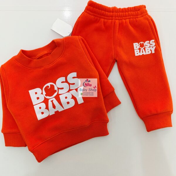 Kids Letter Print Long Sleeve Pullover Round Neck Top + Solid Color Faux Drawstring Pants 2PC Set - Image 9
