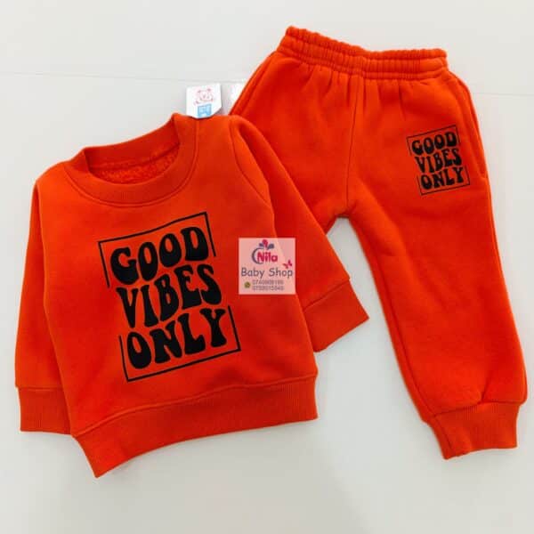 Kids Letter Print Long Sleeve Pullover Round Neck Top + Solid Color Faux Drawstring Pants 2PC Set - Image 7
