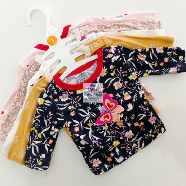 Carters 5 Pack Multicolored Girls Long Sleeved Cotton T-shirts - Image 13