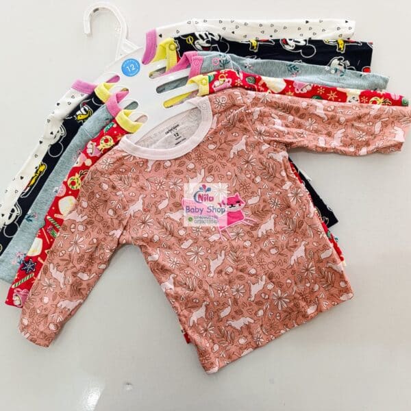 Carters 5 Pack Multicolored Girls Long Sleeved Cotton T-shirts - Image 12
