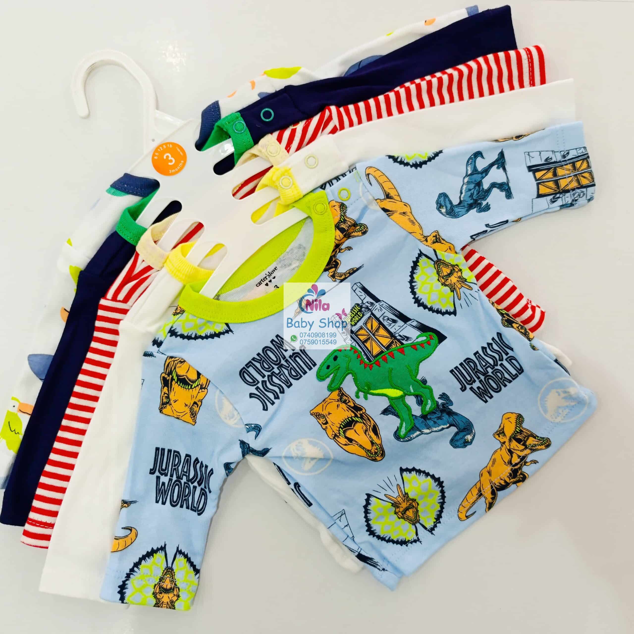 Carter's 5-Pack Baby Boys Long Sleeved Cotton T-Shirts - Image 3