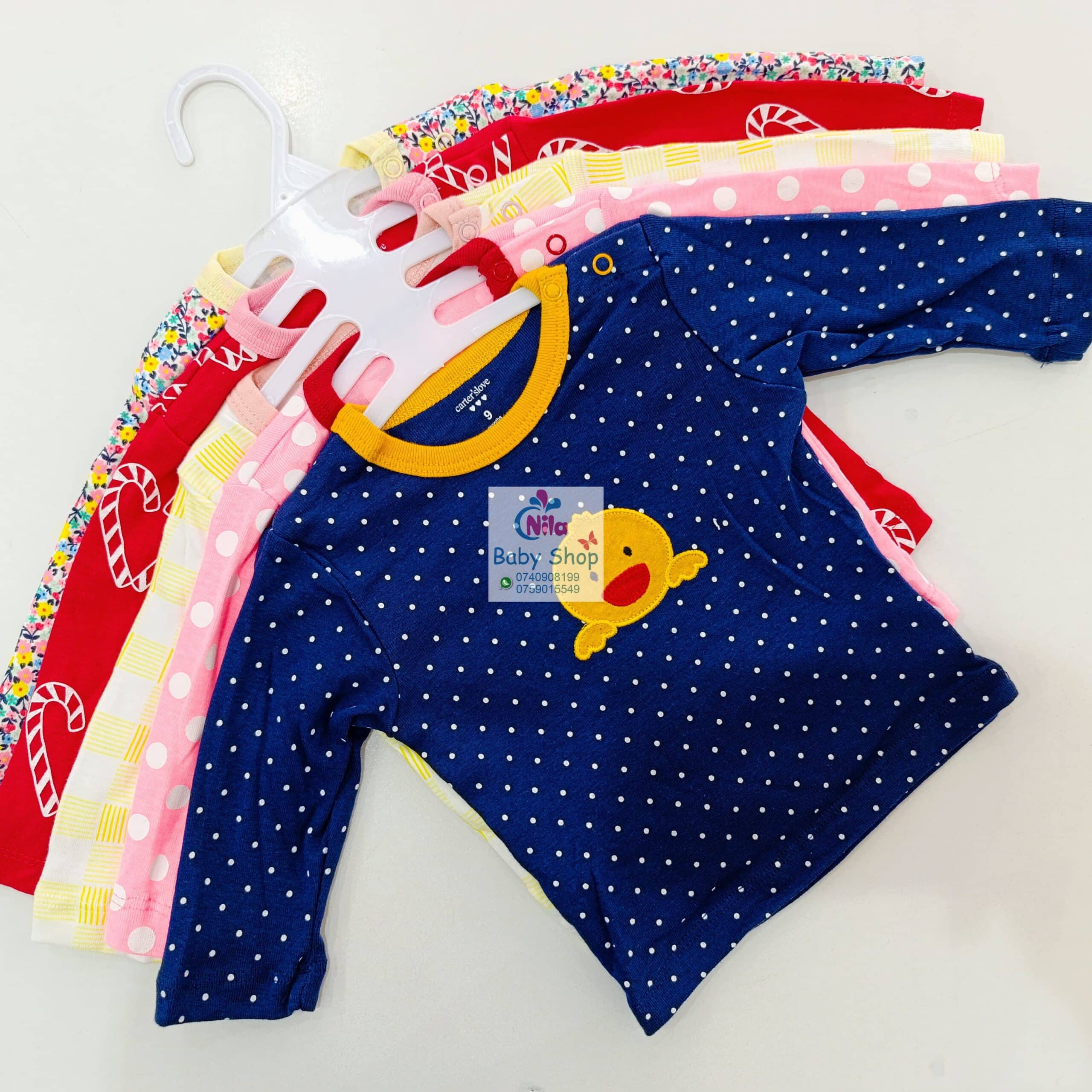 Carters 5 Pack Multicolored Girls Long Sleeved Cotton T-shirts - Image 7