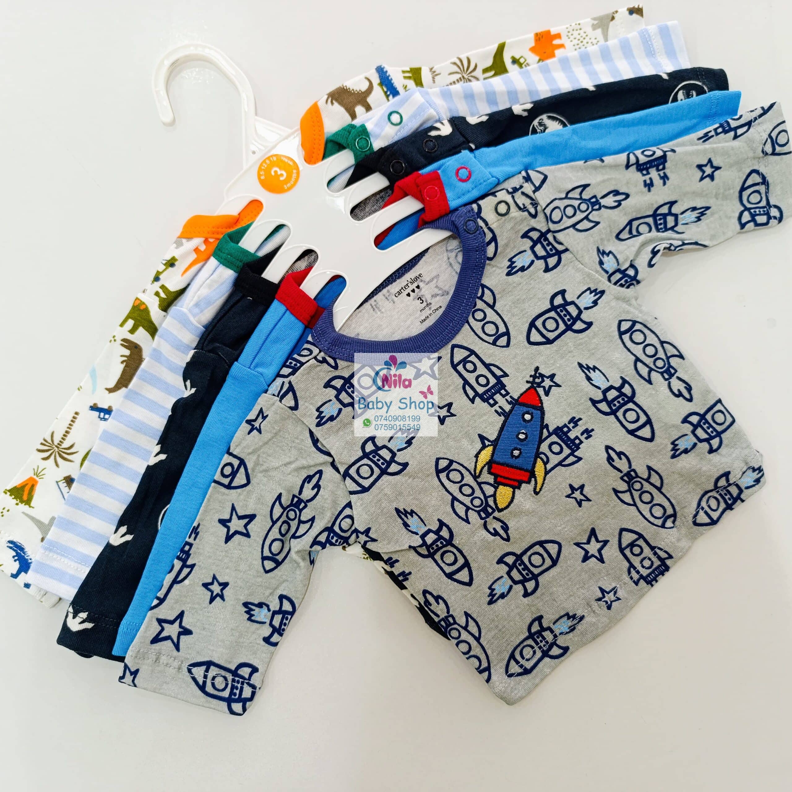 Carter's 5-Pack Baby Boys Long Sleeved Cotton T-Shirts - Image 7